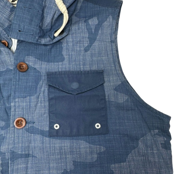 Made by MARSHALL ARTIST M.A. 12 Tailored Hooded Waistcoat Vest Blue Camo Large - Picture 8 of 10
